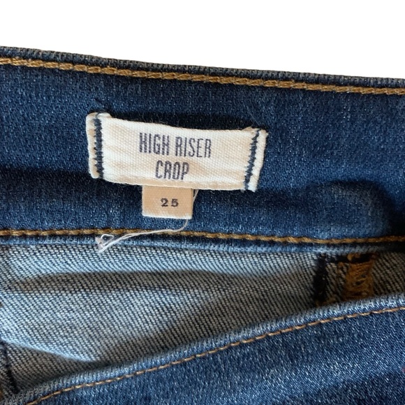 Madewell High Riser Crop front pocket skinny medium dark wash size 25 jeans - Picture 8 of 9